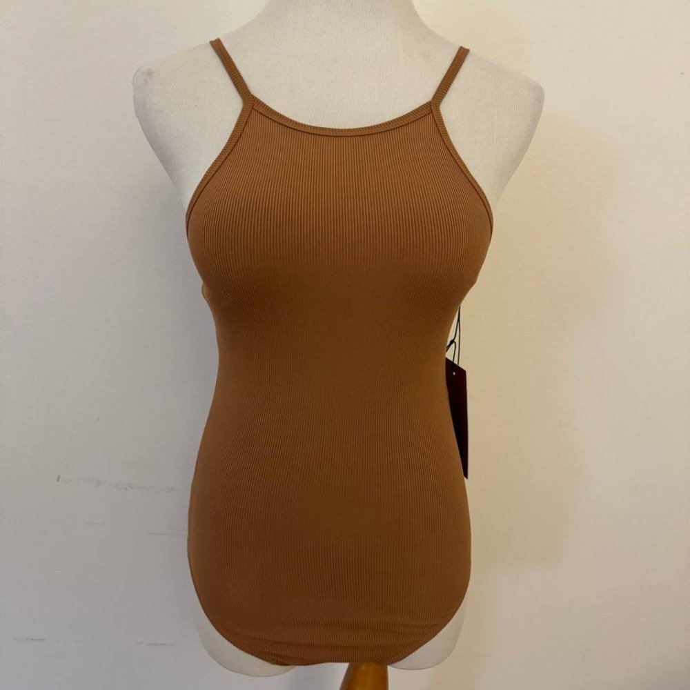 Girlfriend Collection Fawn Marlow High Neck Bodysuit - Medium BRAND NEW